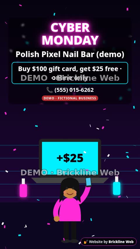 Cyber Monday gift cards animated preview